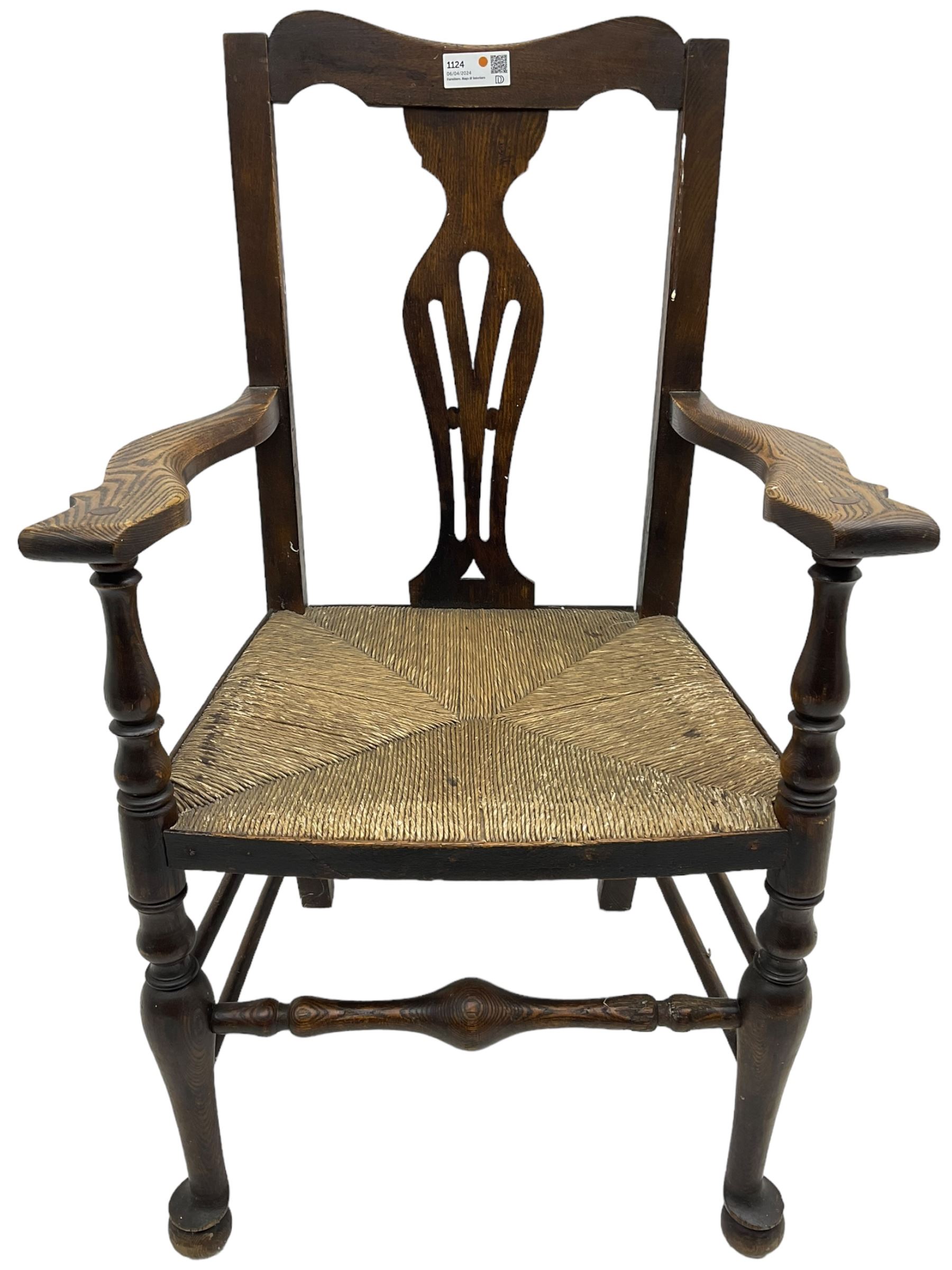 Georgian design oak country armchair - Image 2 of 6