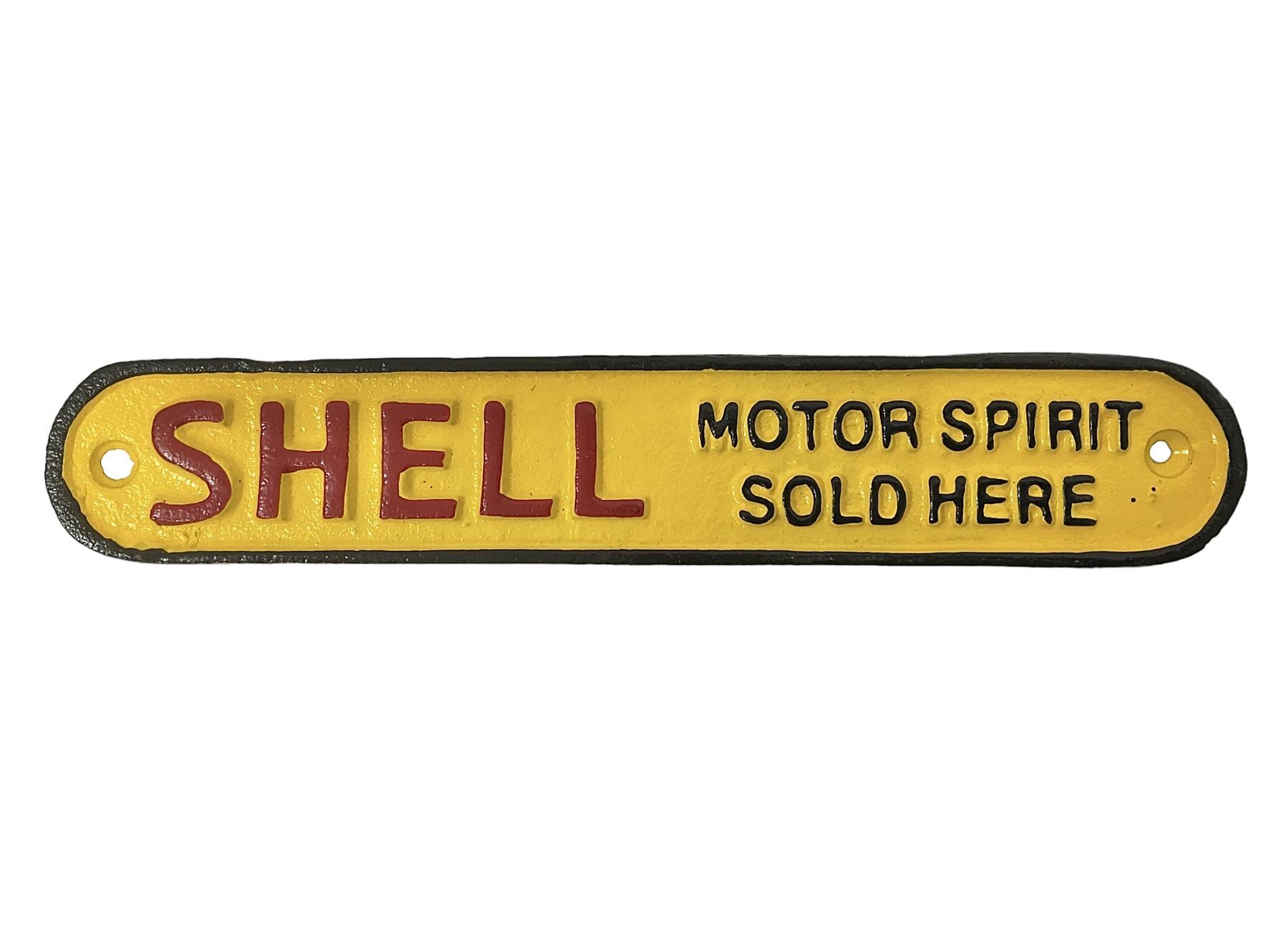 Cast iron reproduction Shell Motor Spirit sign L27cm