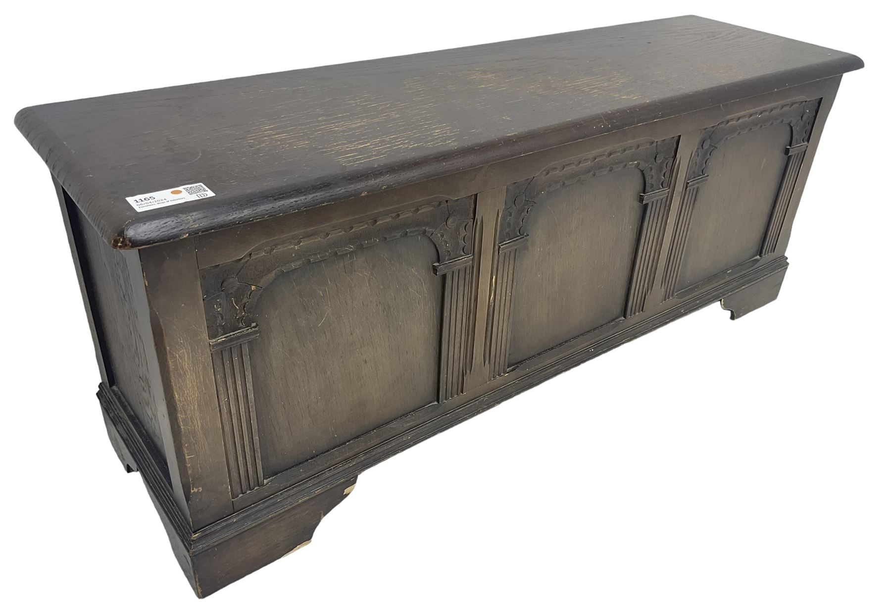 Early 20th century oak blanket chest - Image 2 of 5