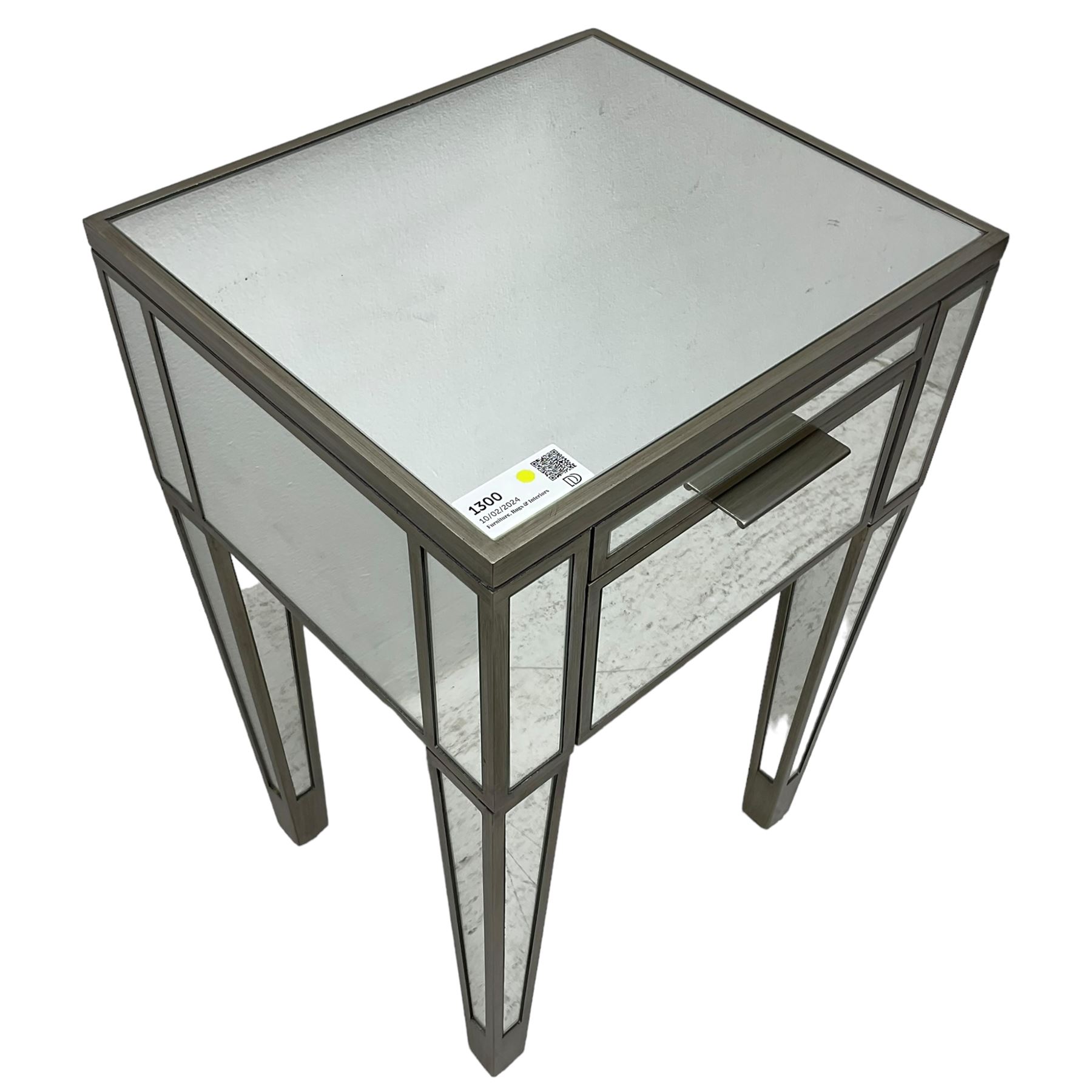 Contemporary mirrored and metal lamp table - Image 4 of 5