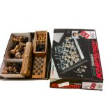 Collection of wooden chess pieces