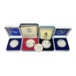 Five silver coins including Queen Elizabeth II 1977 proof crown
