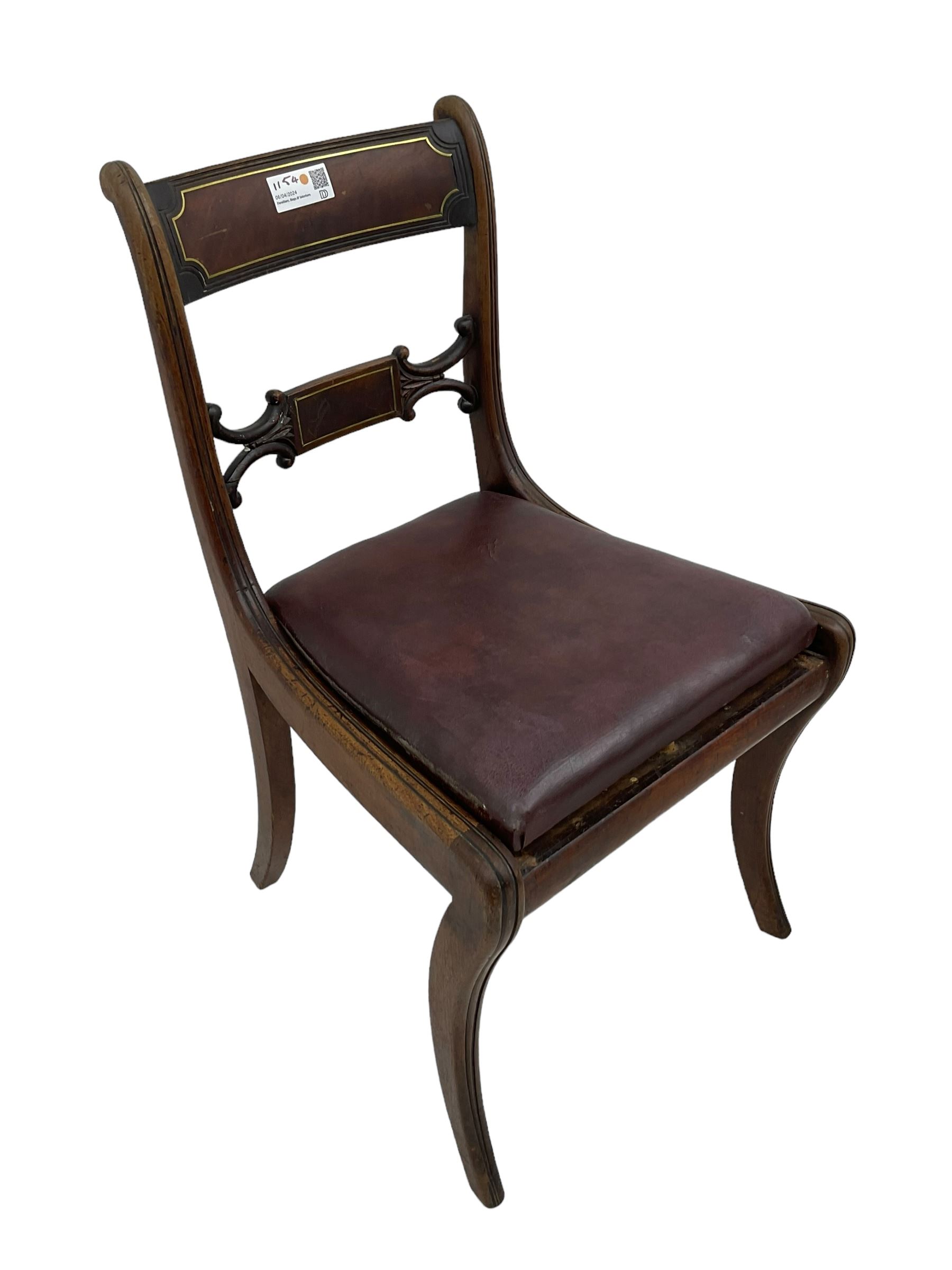 Collection of early 19th century Regency period dining chairs - set of three early 19th century maho - Image 6 of 8