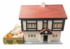 Double fronted two storey dolls house