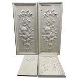 Four white painted architectural panels (4)