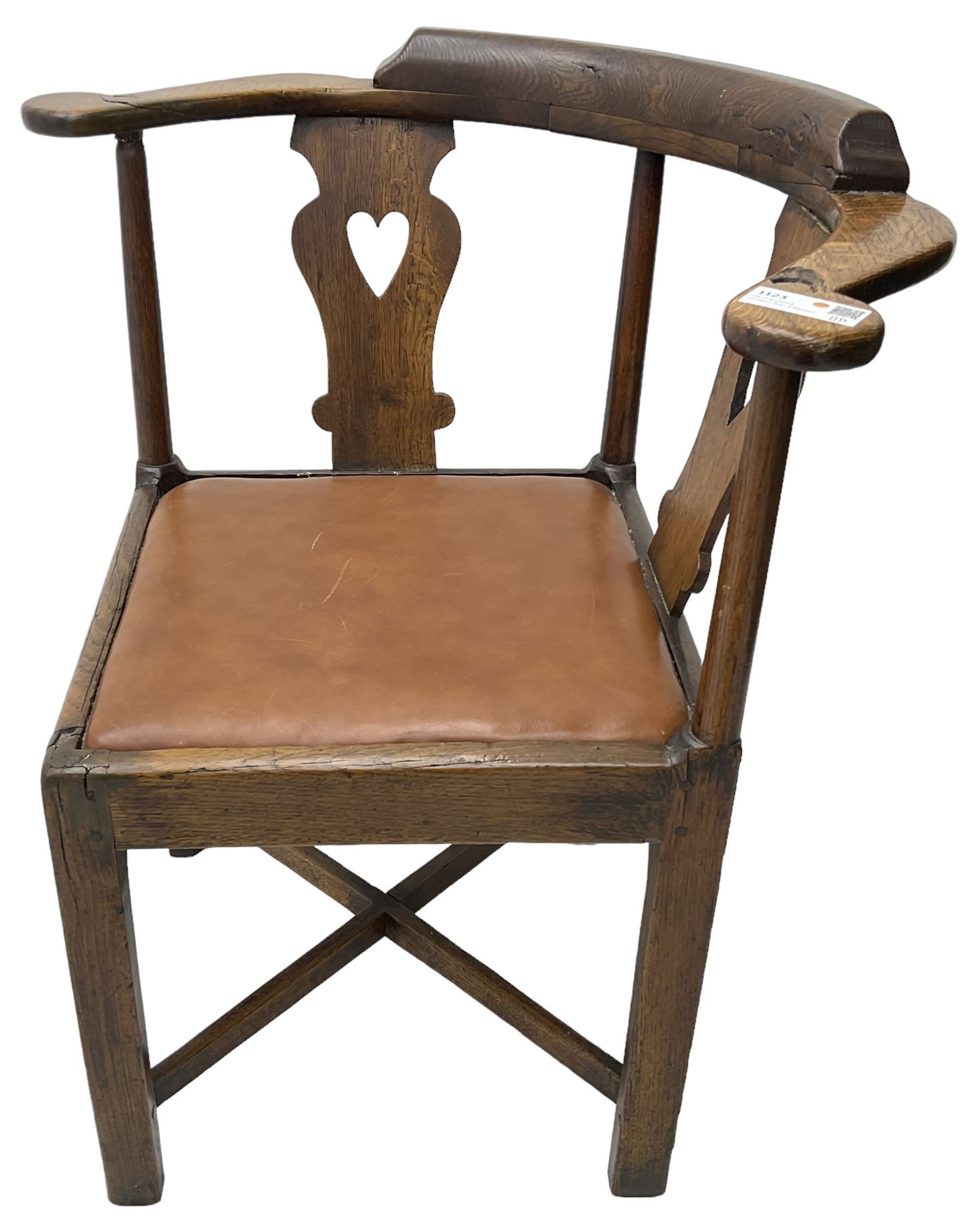 Georgian oak corner elbow chair - Image 4 of 6