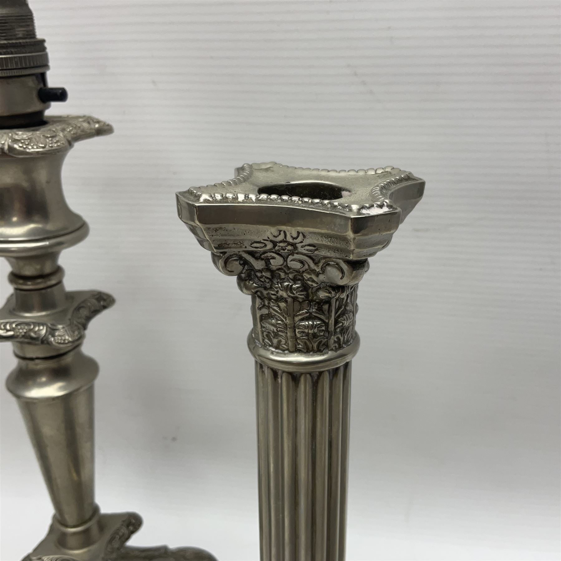 Pair of Corinthian column candlesticks - Image 6 of 16