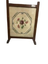 20th century stained wooden fire screen