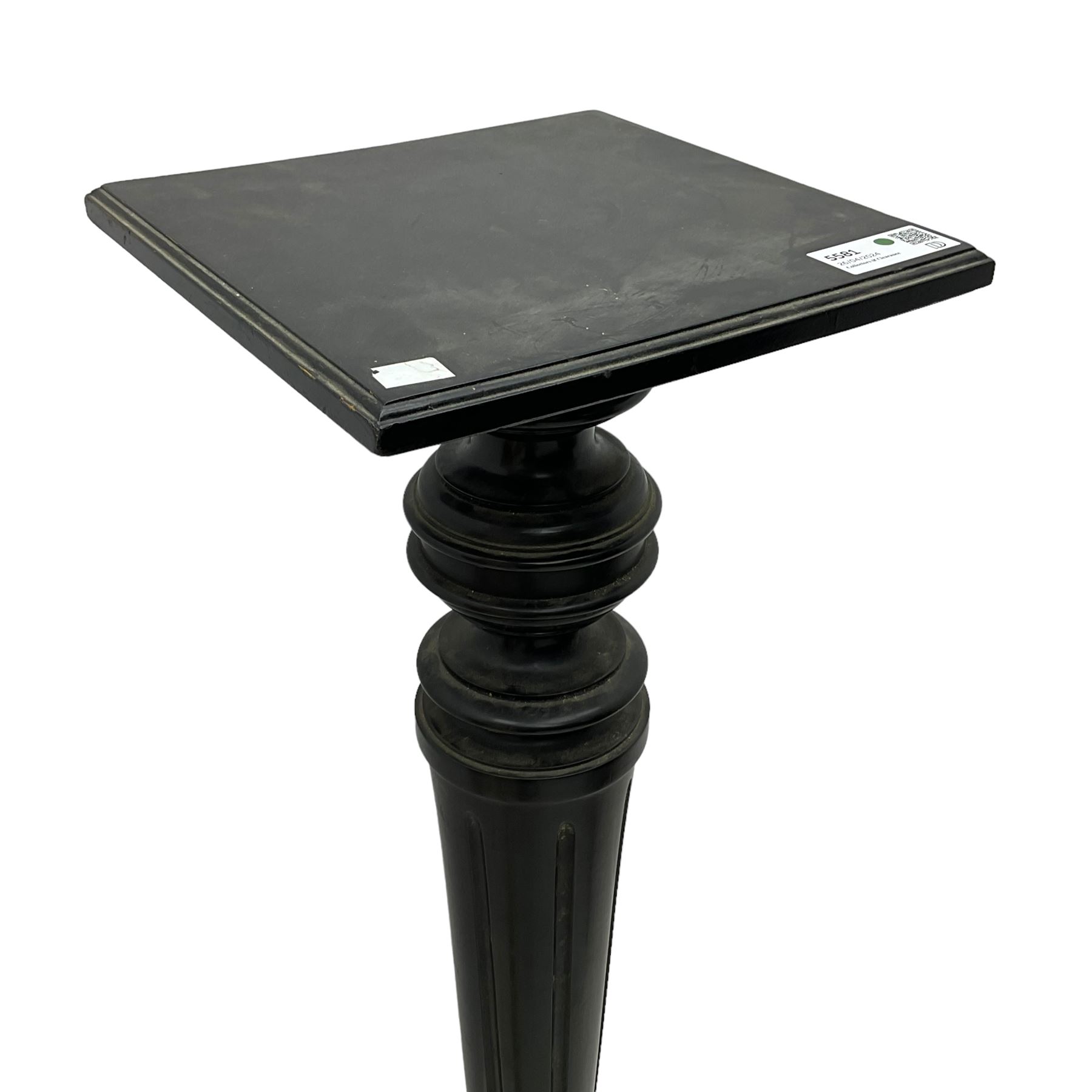 Late Victorian ebonised torchère or plant stand - Image 2 of 5