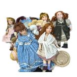 Seven porcelain dolls