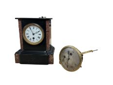 Marble mantle clock and one other movement