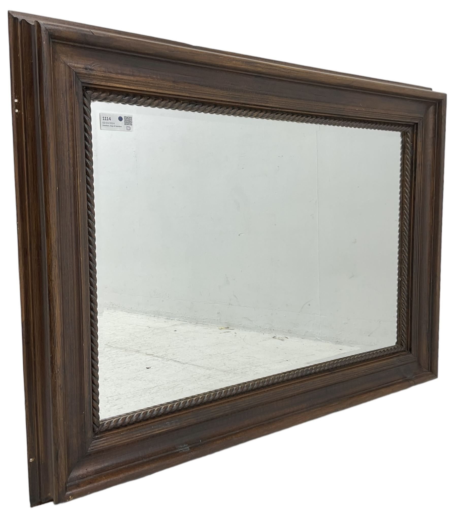 19th century design scumbled pine wall mirror