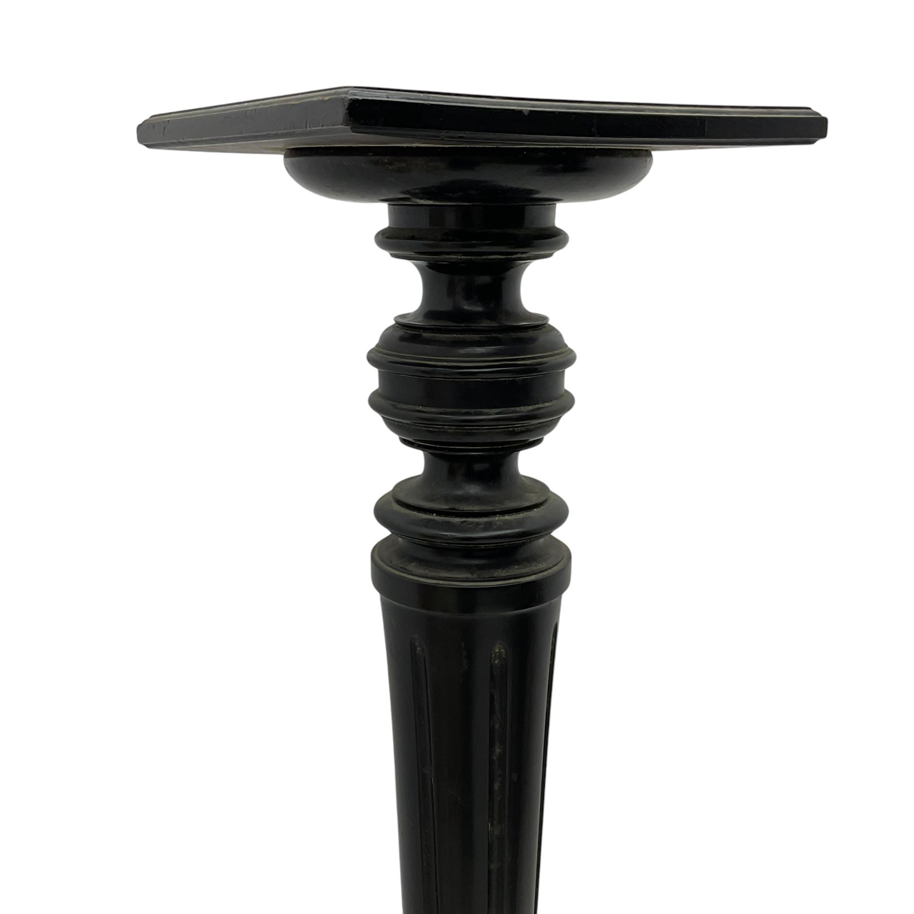 Late Victorian ebonised torchère or plant stand - Image 3 of 5