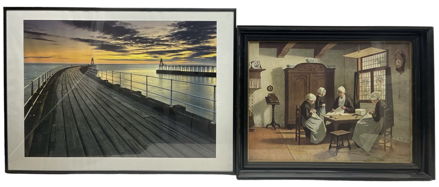 Photograph of Whitby Pier and interior scene print max 49cm x 69cm (2)