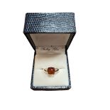 Silver Baltic amber ring