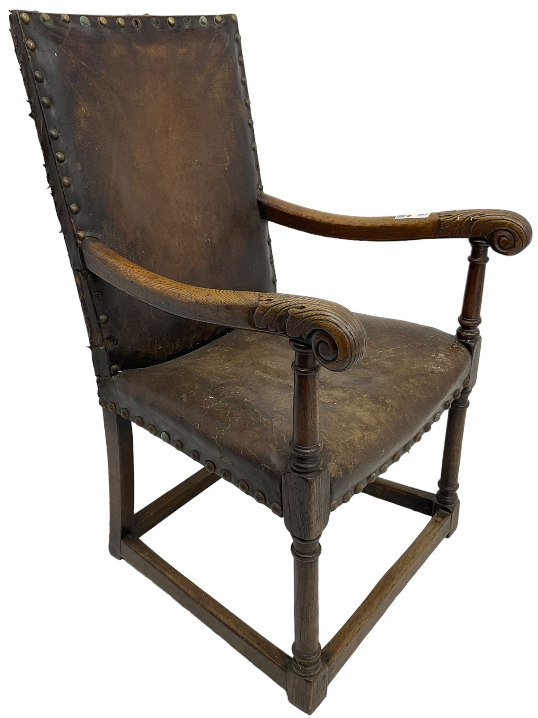 17th century design oak armchair - Image 2 of 6