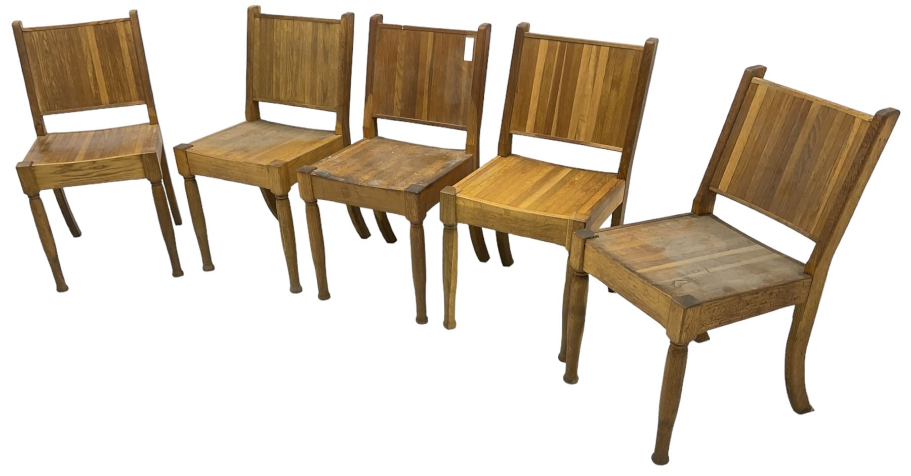 Set of five 20th century oak chairs - Image 6 of 6