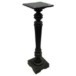 Late Victorian ebonised torchère or plant stand