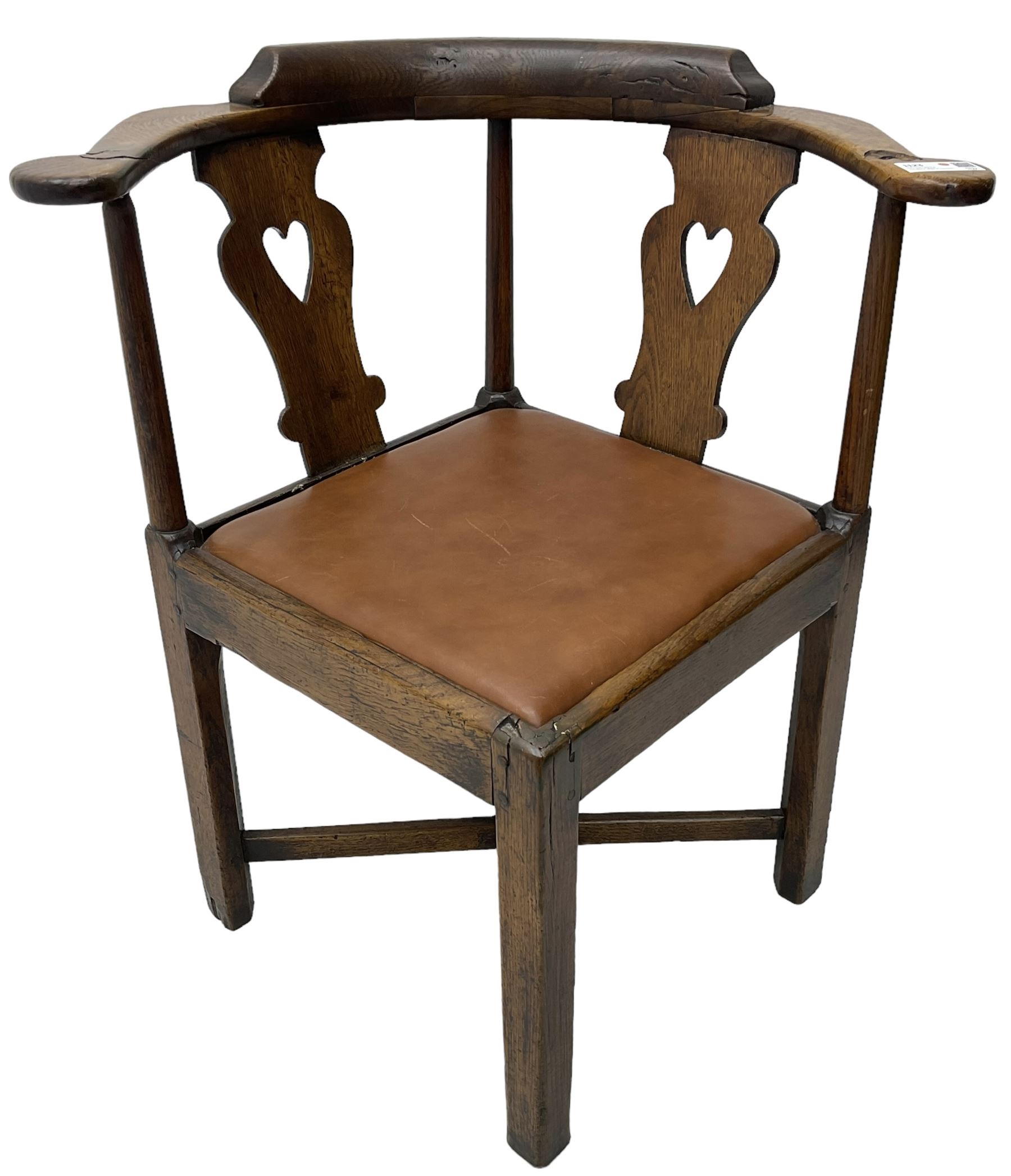 Georgian oak corner elbow chair - Image 2 of 6