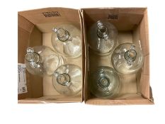 Six glass demijohns