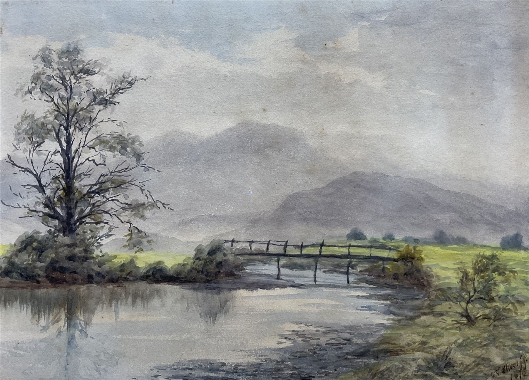 George Vincent Sheriff (Liverpool fl.1875-1877): Stream near the Mountains