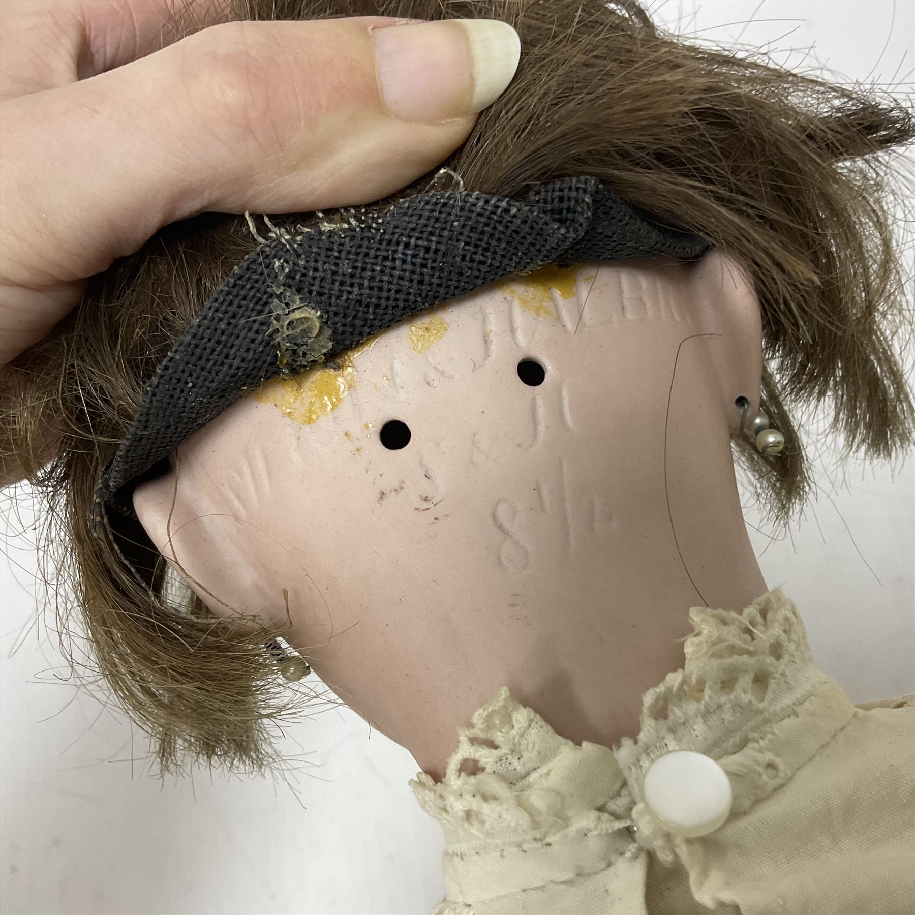 Simon & Halbig bisque head doll with applied hair - Image 9 of 13