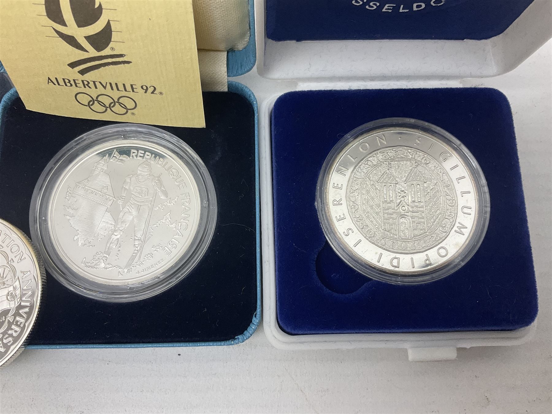 Five silver coins including Queen Elizabeth II 1977 proof crown - Image 3 of 5