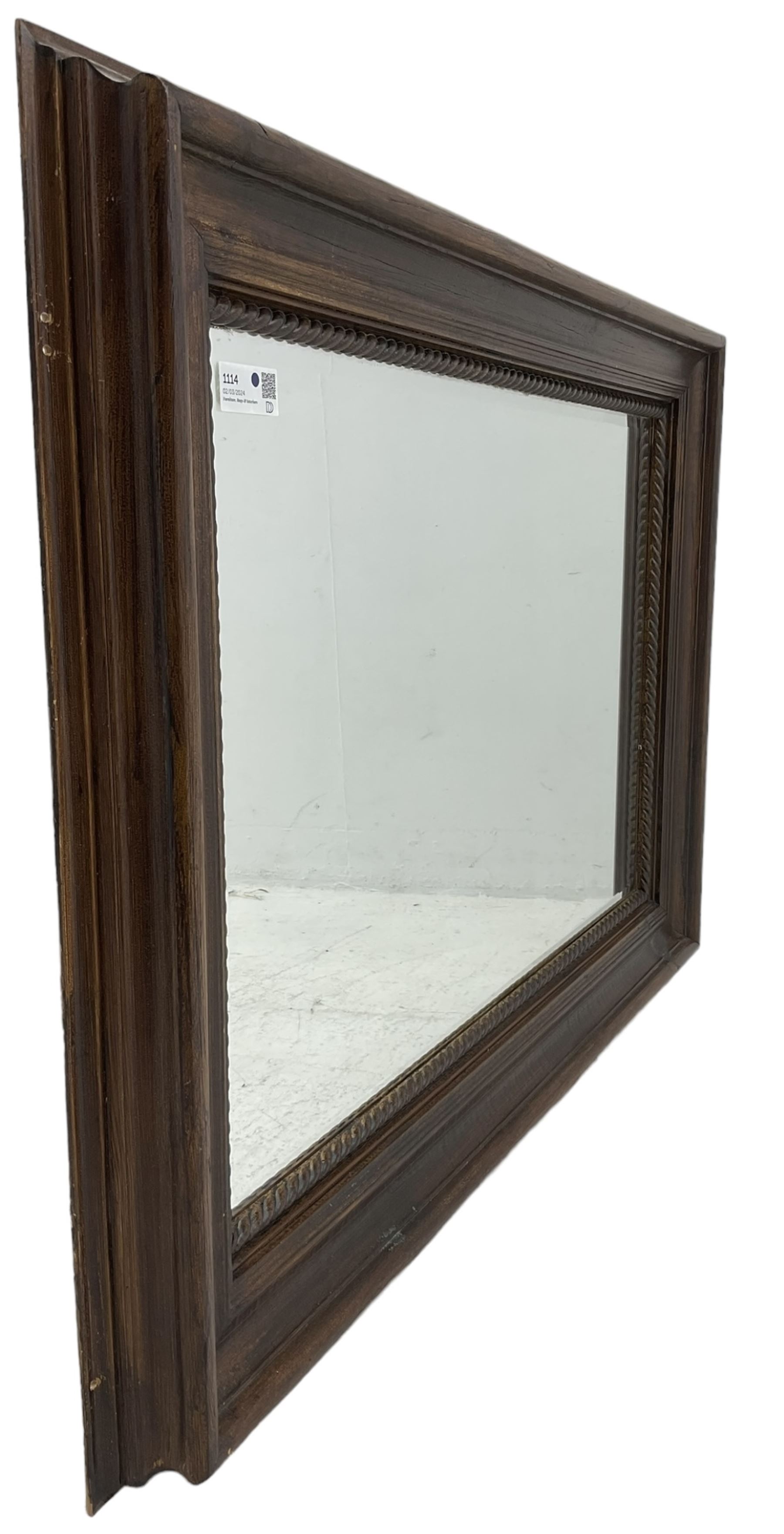 19th century design scumbled pine wall mirror - Image 2 of 3