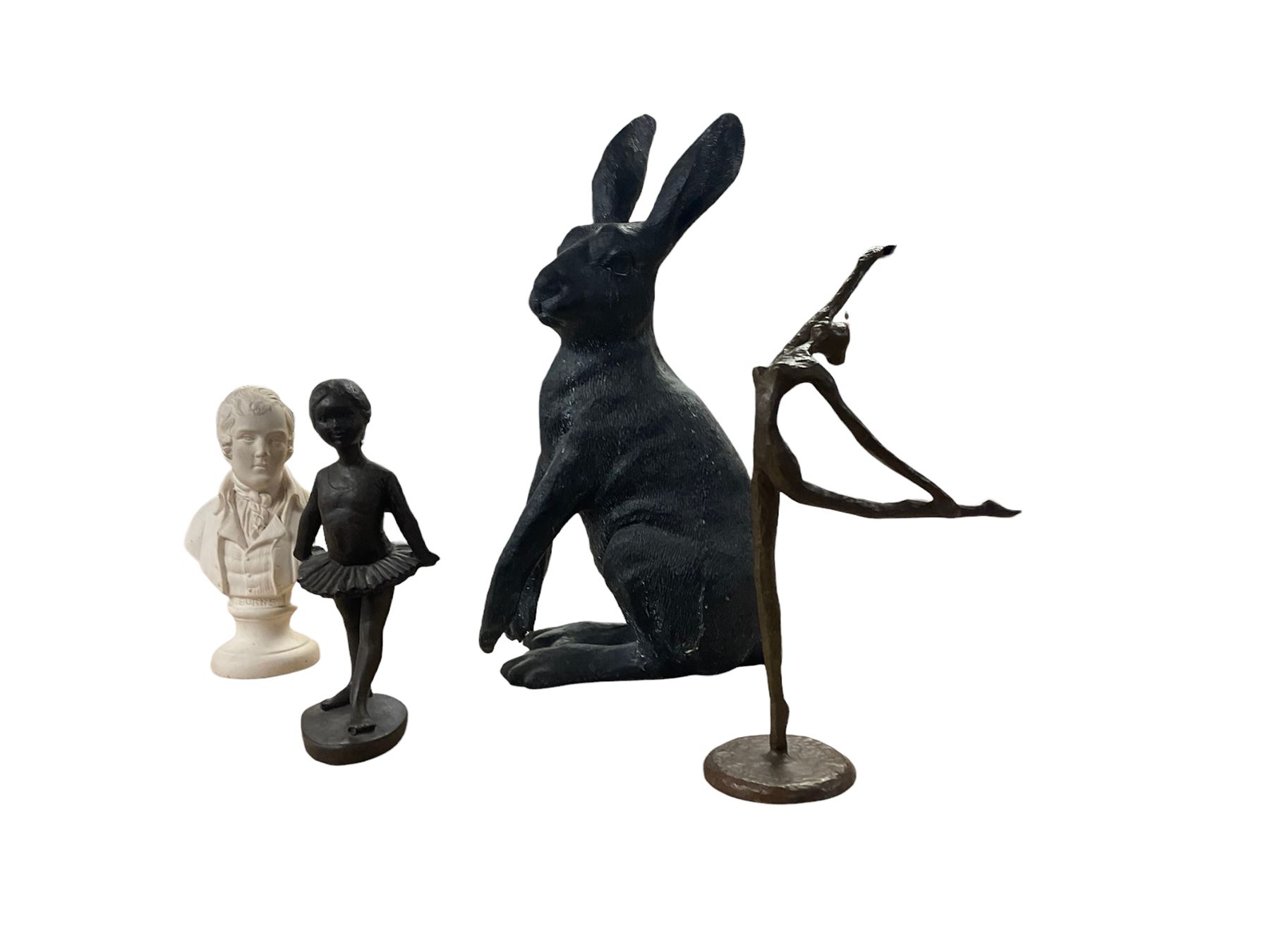 Large composite hare figures