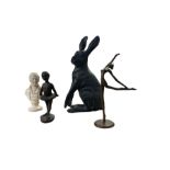 Large composite hare figures