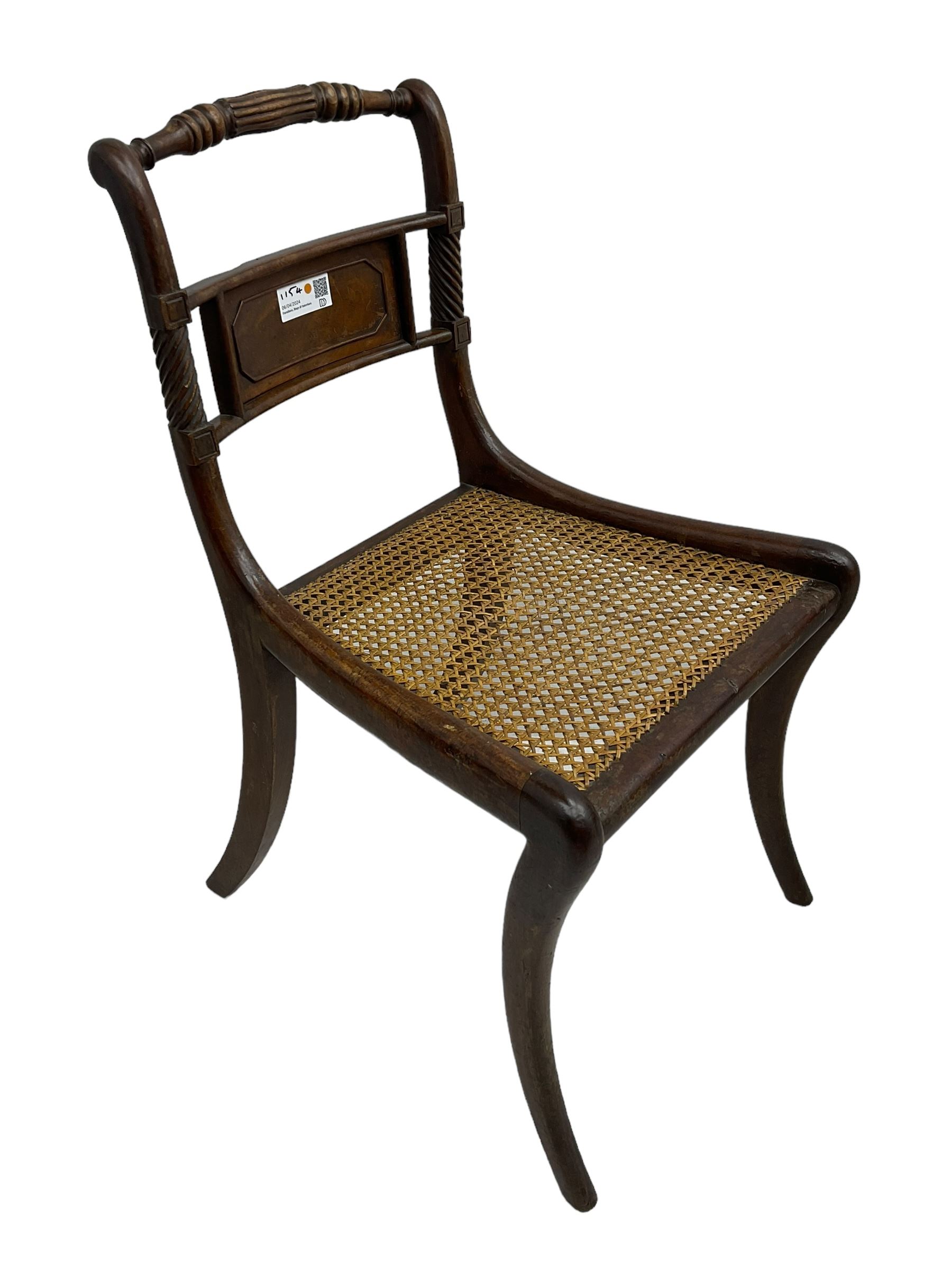 Collection of early 19th century Regency period dining chairs - set of three early 19th century maho - Image 7 of 8