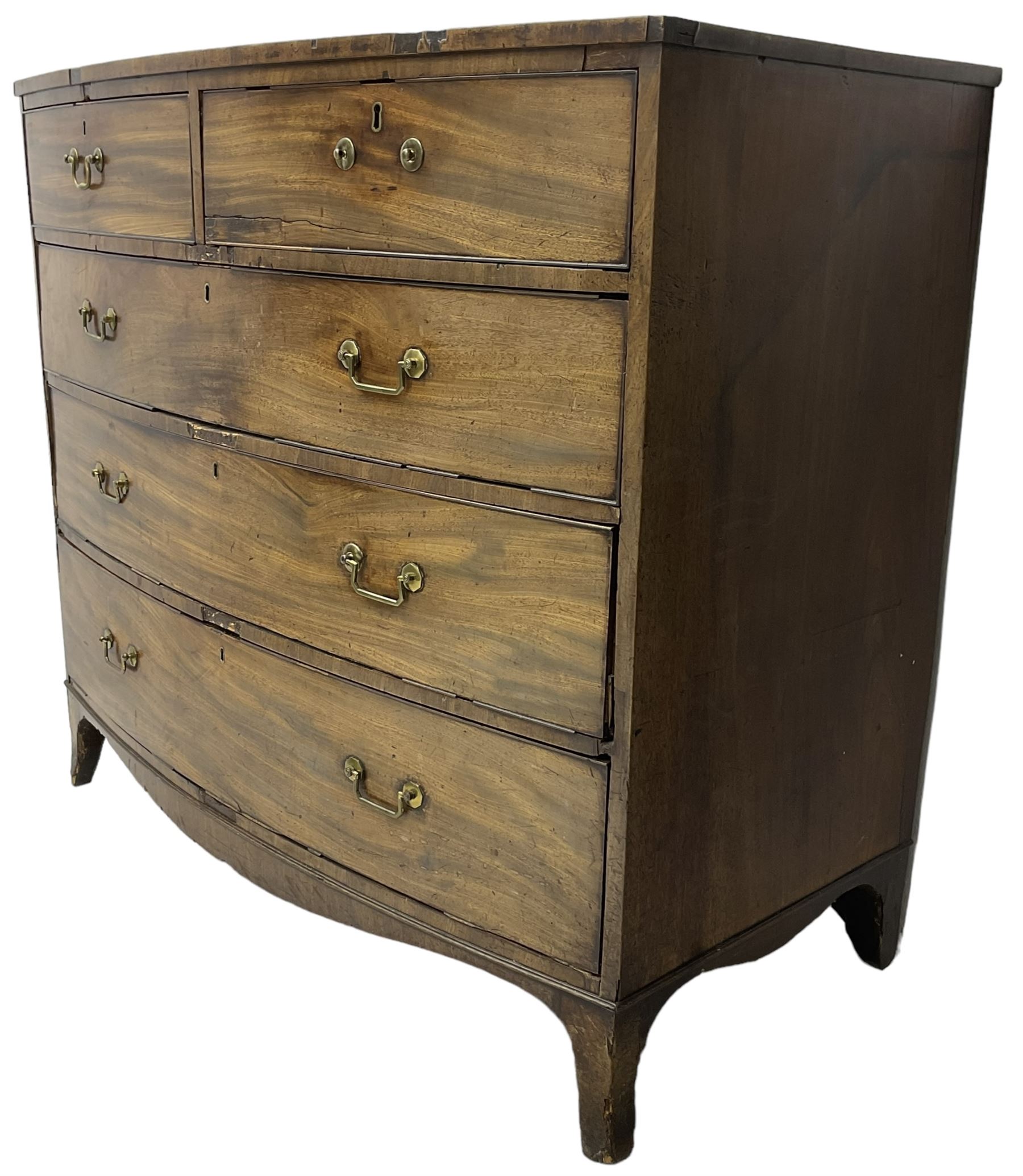 Early 19th century mahogany bow-front chest - Image 6 of 7