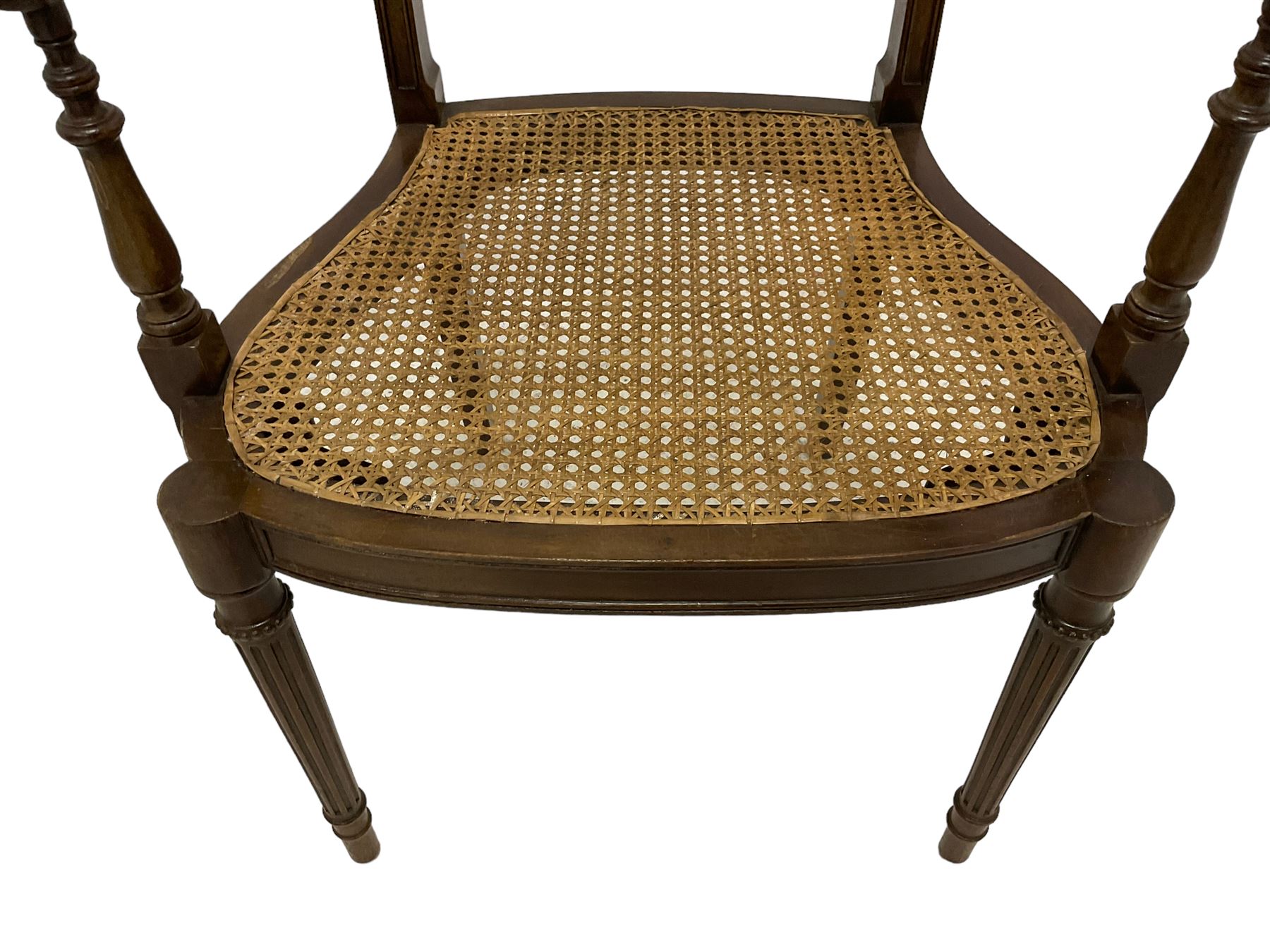 Pair Hepplewhite design open elbow chairs - Image 4 of 6