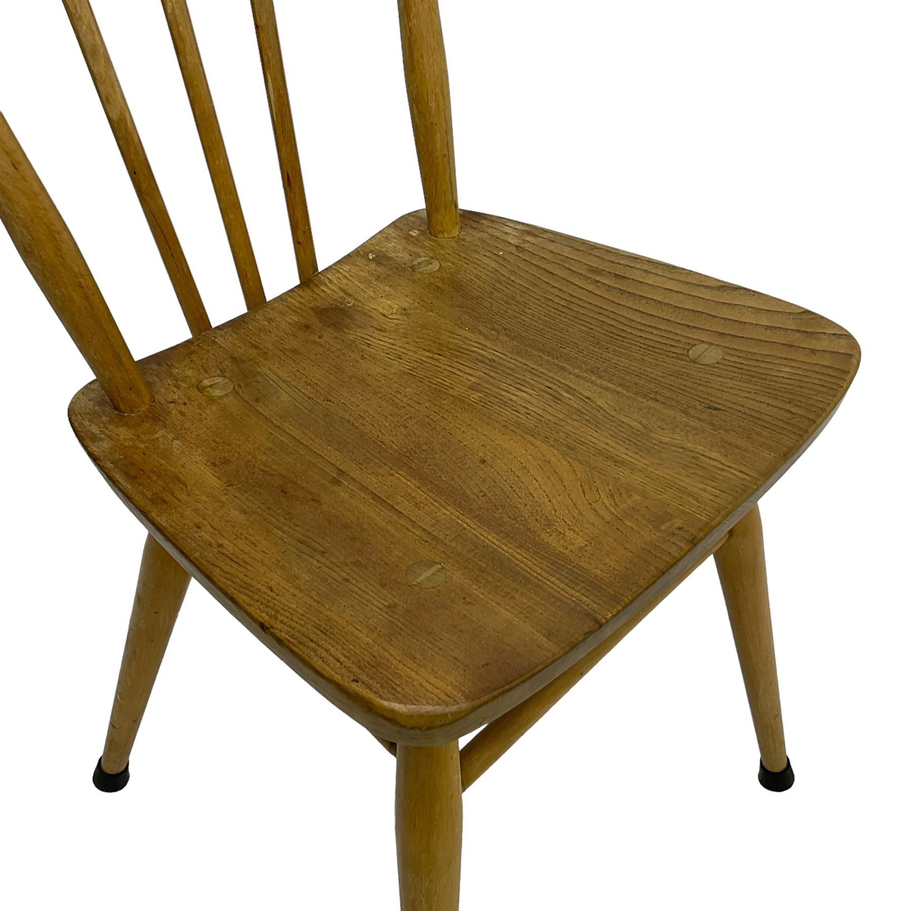 Ercol - set of three elm and beech model '391 All-Purpose Windsor Chairs' - Image 5 of 5