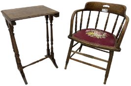 Early 20th century American oak smokers bow tub armchair