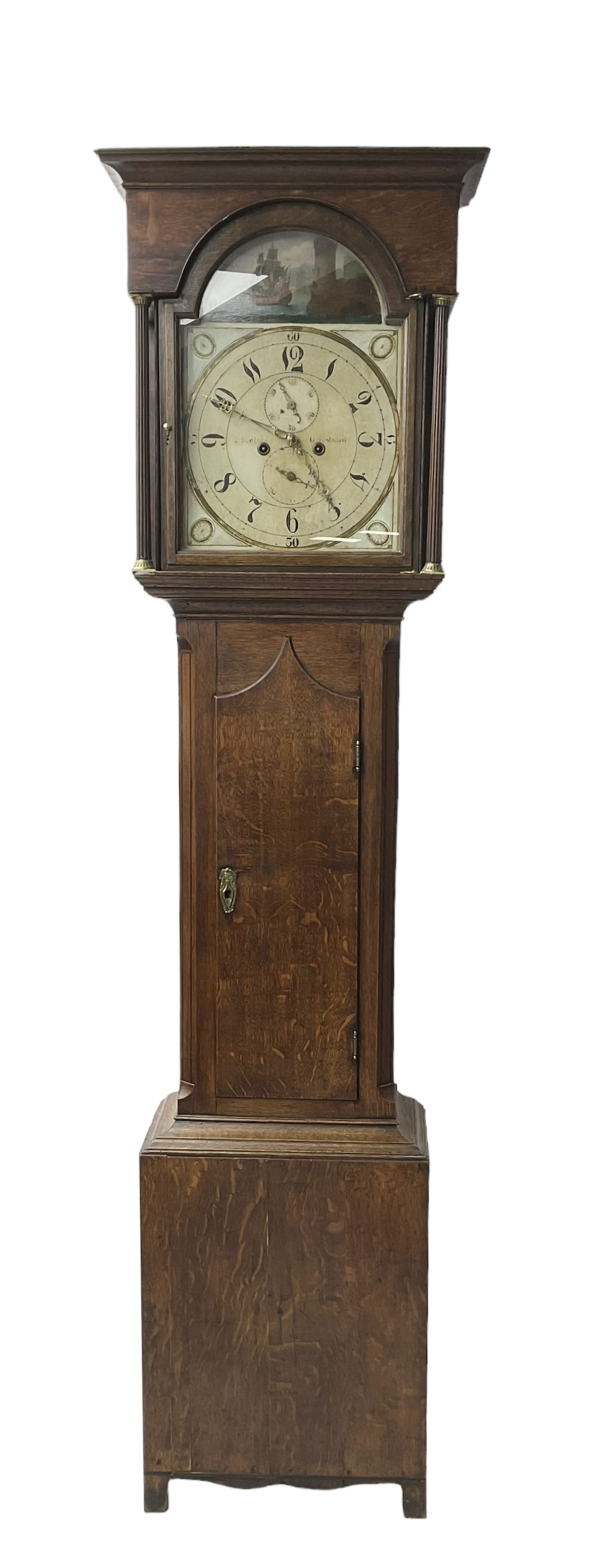 Thomas Fletcher of Gateshead (Tyne-and-Wear) Eight-day oak longcase clock c 1820