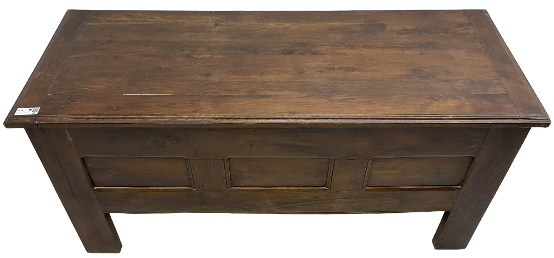 Large 18th century oak coffer or chest - Image 5 of 9