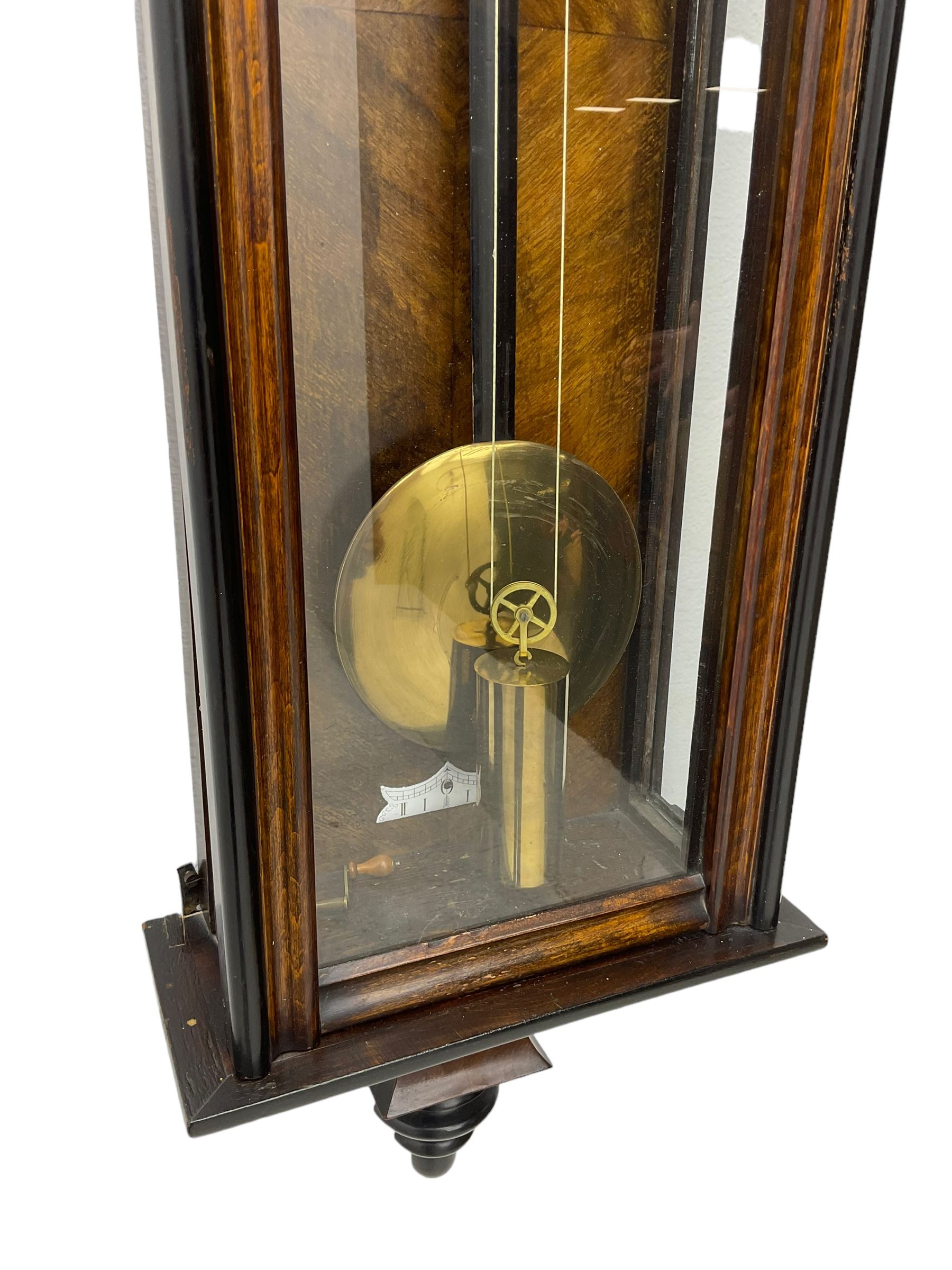 German - fine mid 19th century 8-day walnut and ebonised single train weight driven wall clock - Image 3 of 4