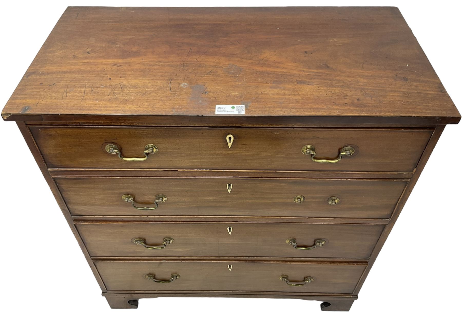 Georgian mahogany straight-front chest - Image 6 of 6