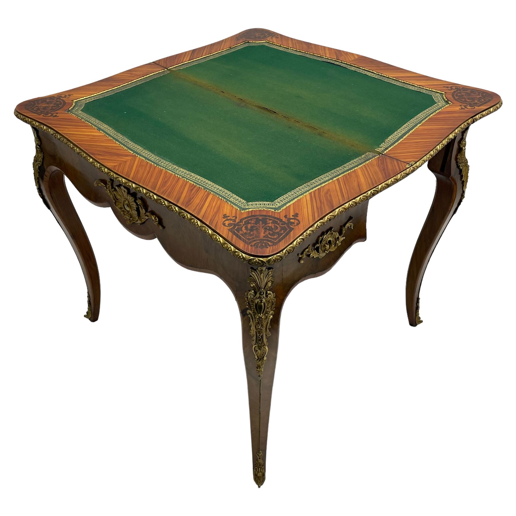 20th century French walnut and Kingwood card table - Image 8 of 15
