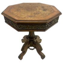 Mid-20th century figured walnut Italian design centre table