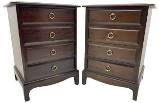 Pair of Stag Minstrel mahogany four drawer chests