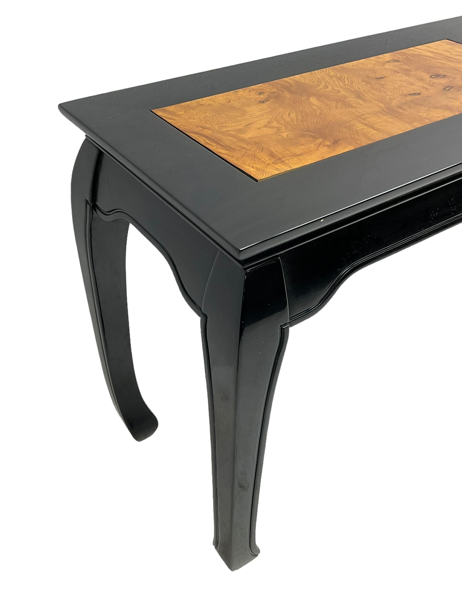 20th century Chinese ebonised lacquered console table - Image 4 of 5