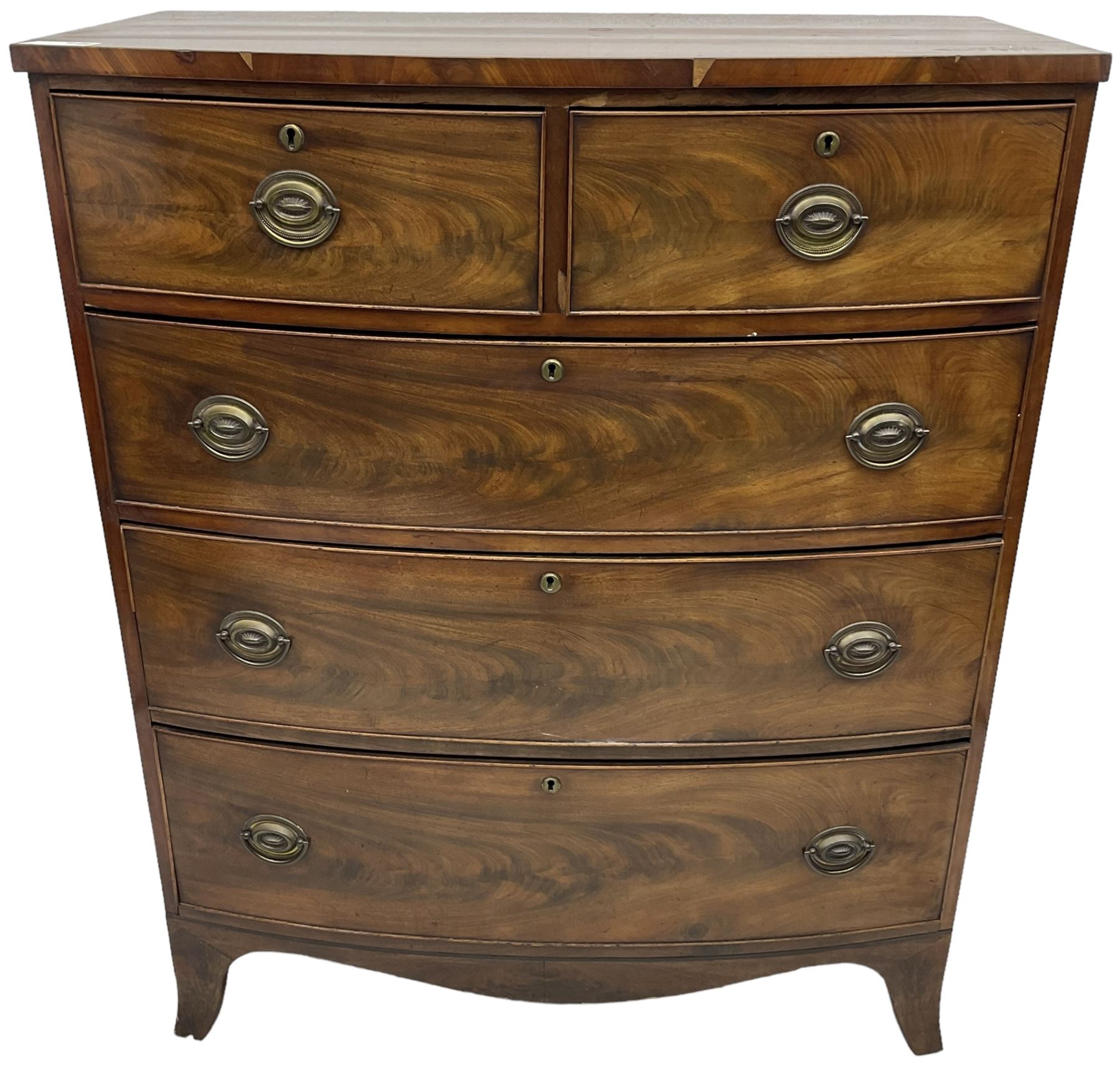 Victorian mahogany bow-front chest - Image 2 of 8