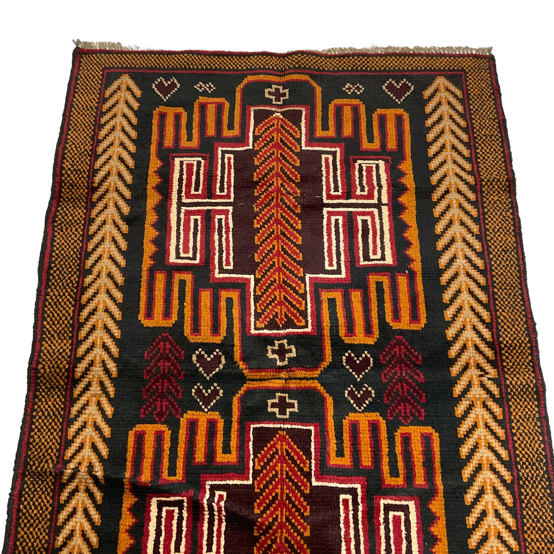 Baluchi dark indigo ground rug - Image 5 of 5