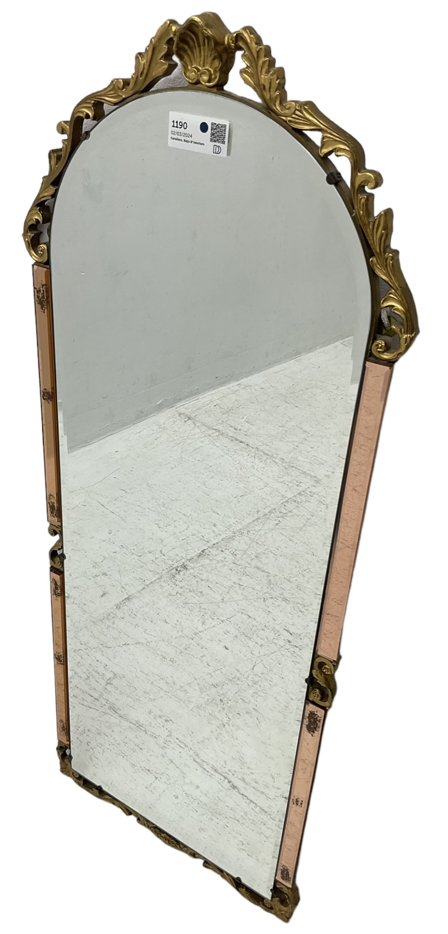 Mid-to-late 20th century wall mirror - Image 2 of 3