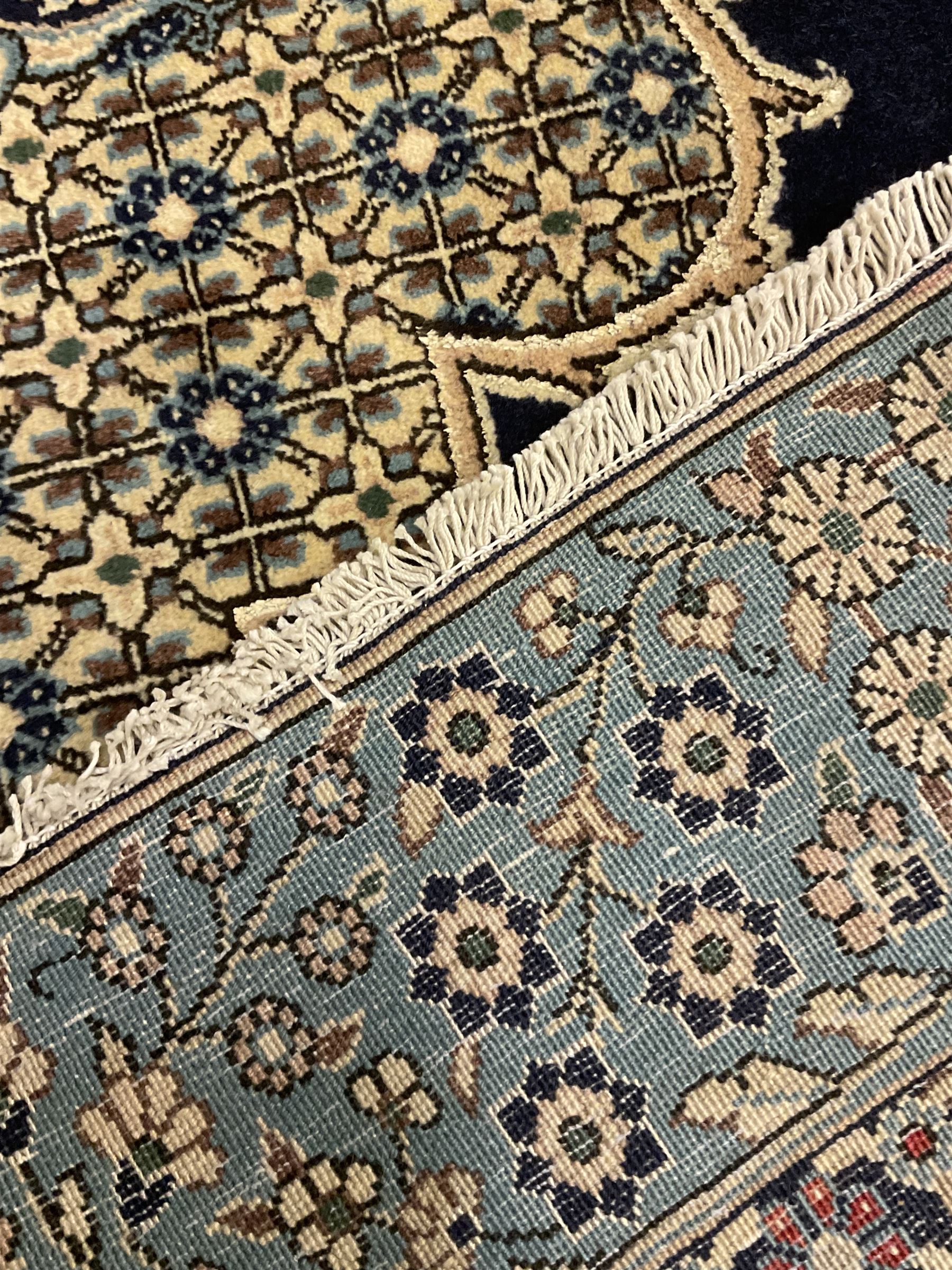 Central Persian Qum indigo ground rug with silk inlay - Image 5 of 5