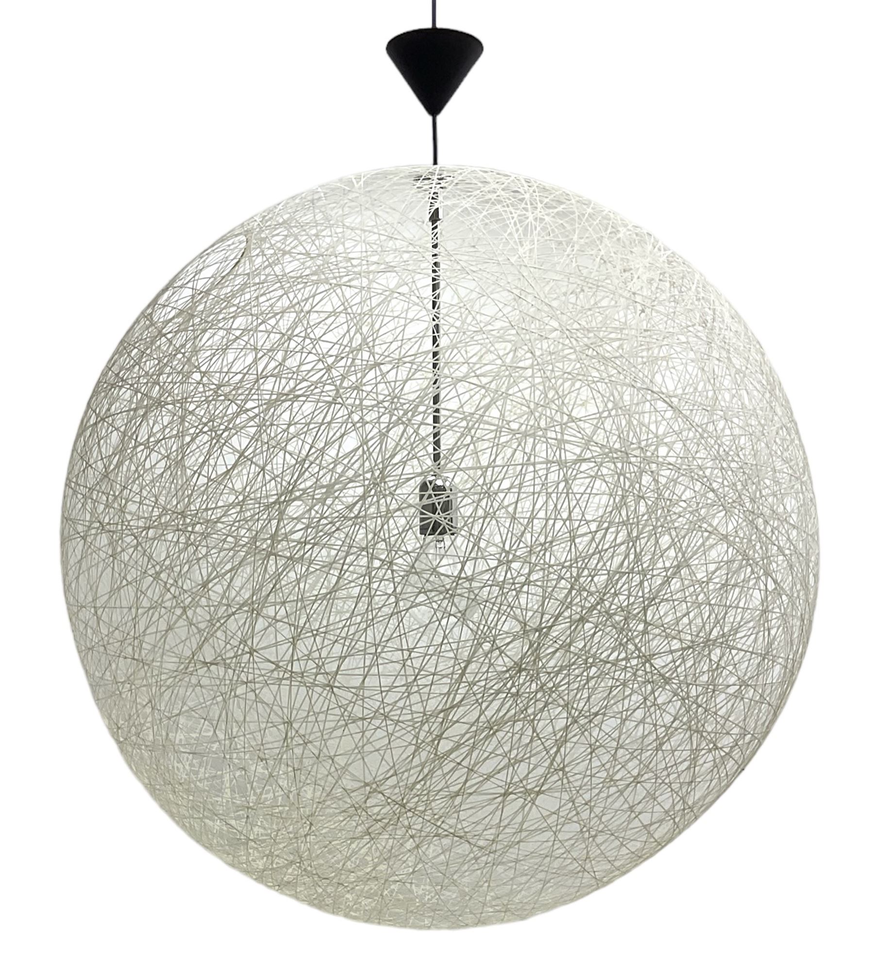 Large contemporary spun spherical light fitting with single branch