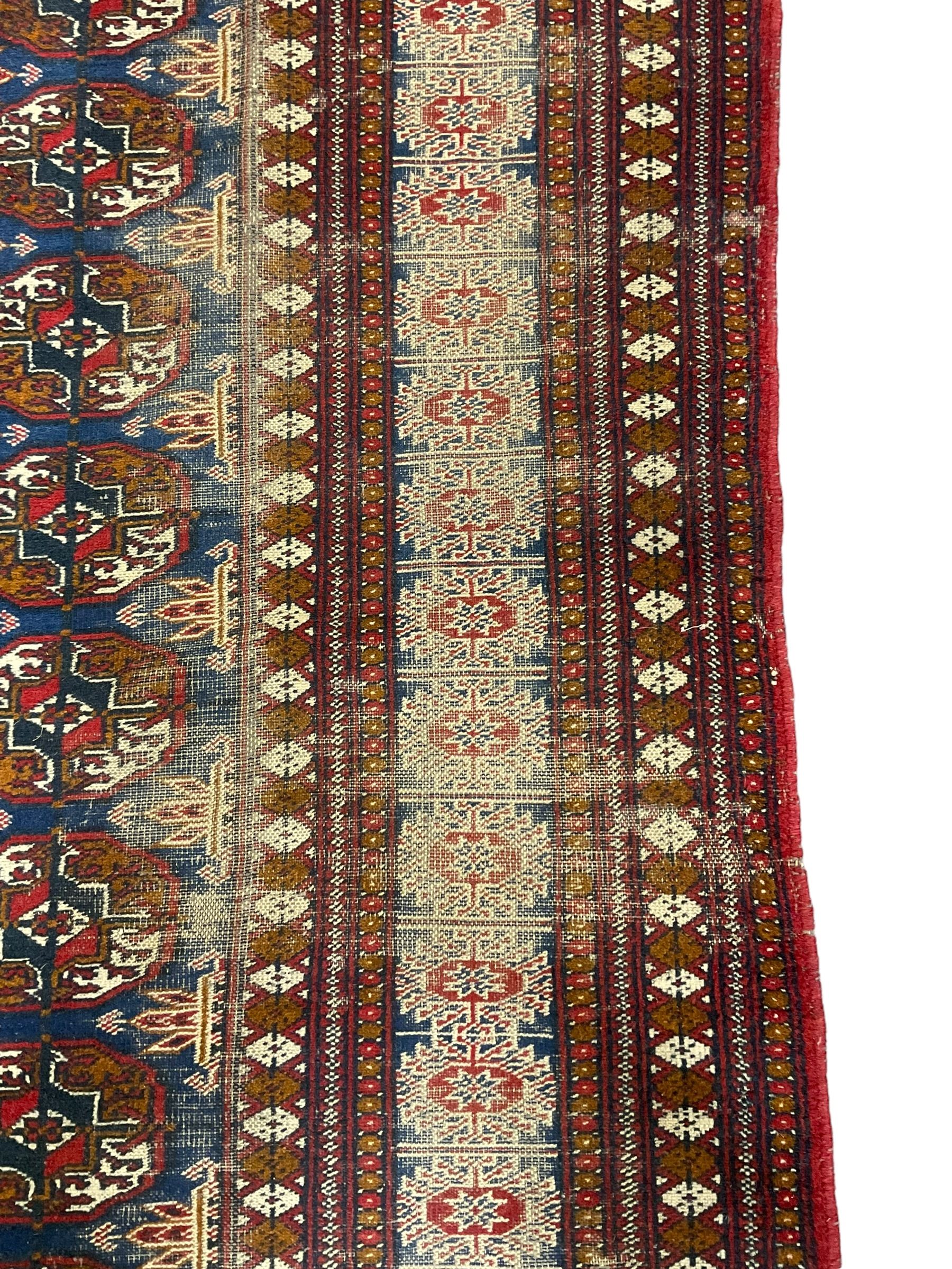 Persian indigo Bokhara rug - Image 3 of 5