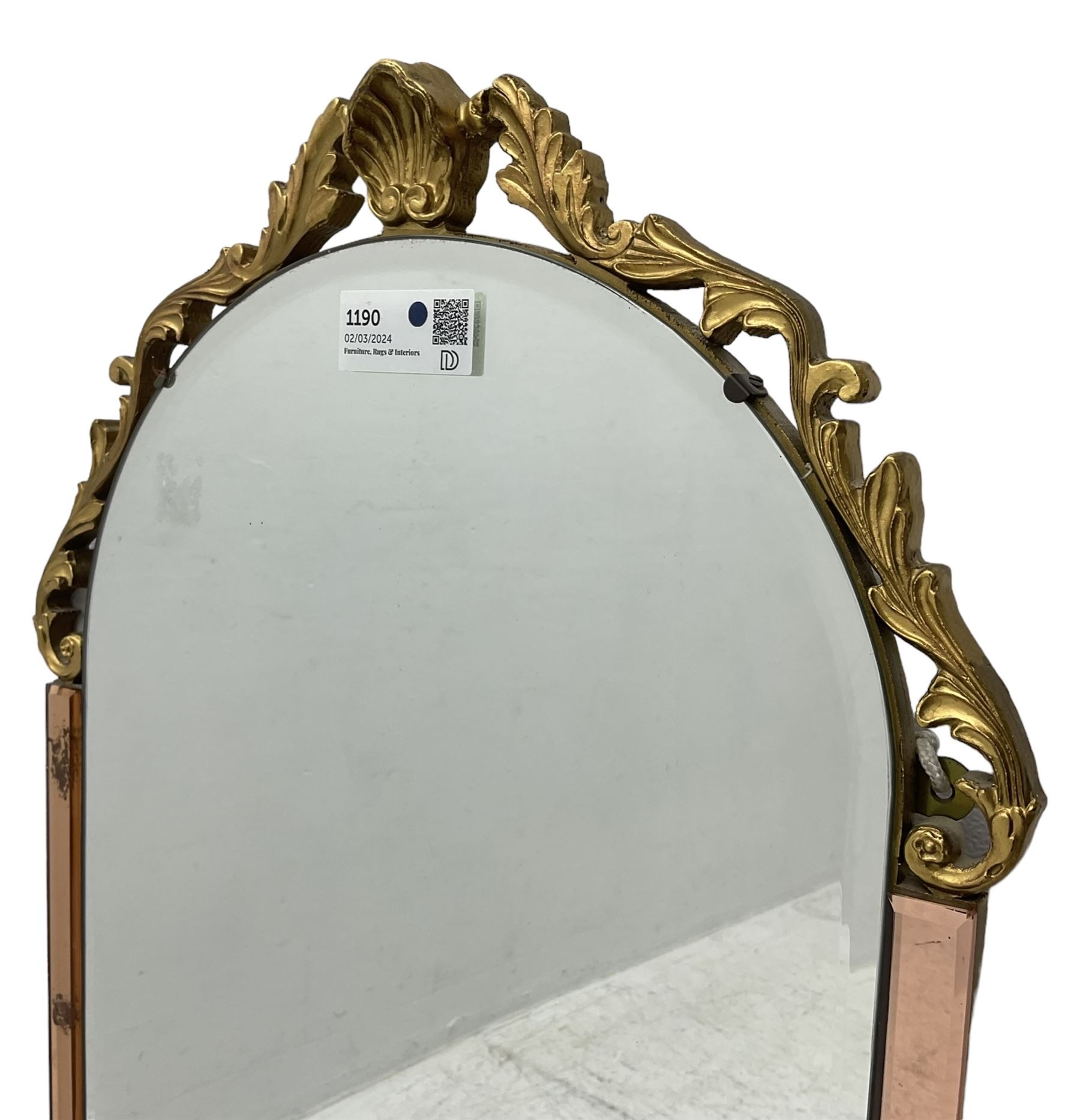 Mid-to-late 20th century wall mirror - Image 3 of 3